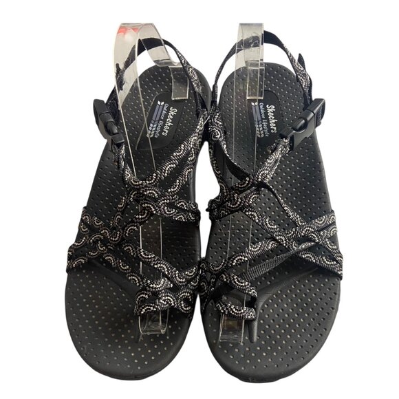 Sketchers Size 11 Reggae Perfect Duo Sport Sandal Shoe Black Grey Outdoor Straps - Picture 1 of 9